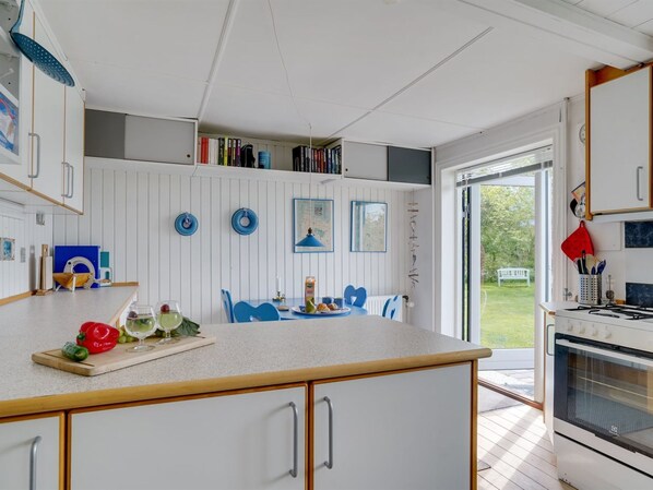 Fridge, microwave, oven, highchair