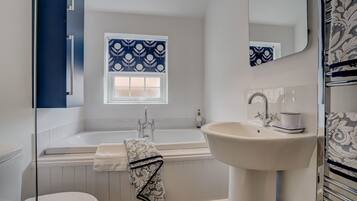 Bathtub, hair dryer