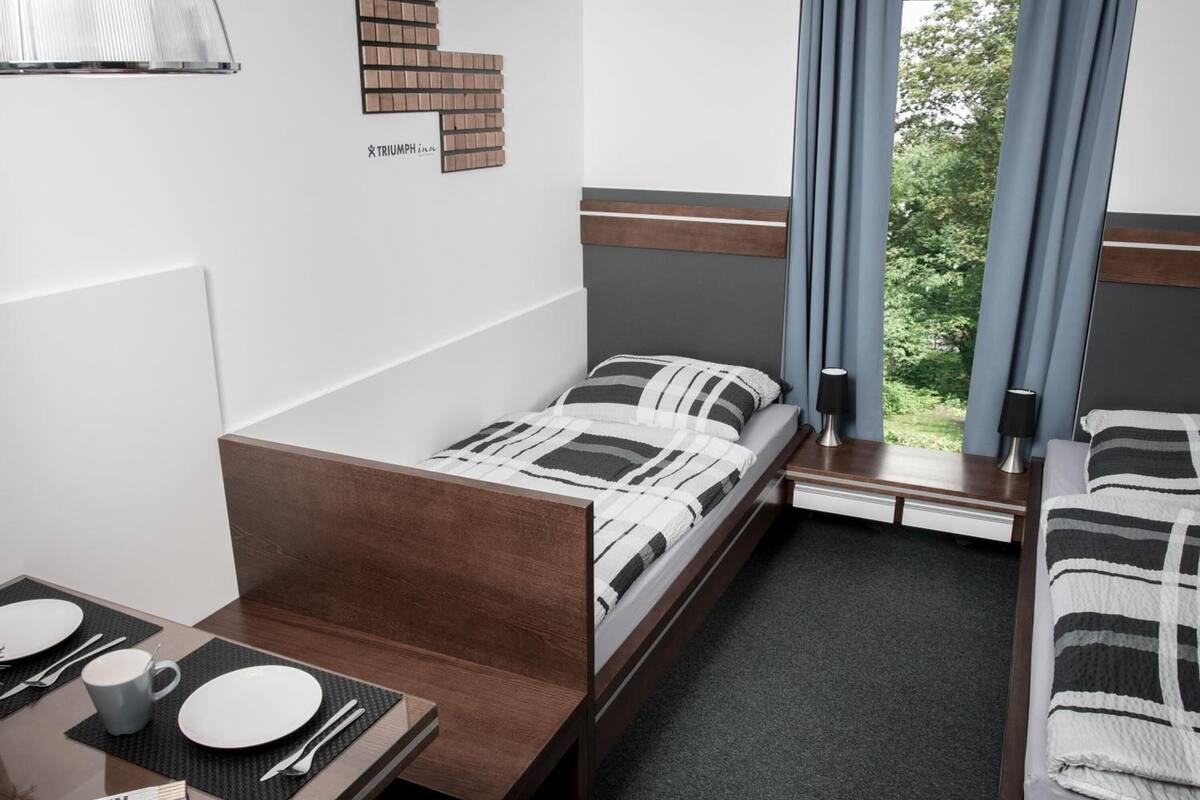 3 bedrooms, blackout curtains, soundproofing, iron/ironing board