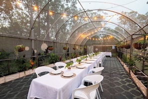 Outdoor banquet area
