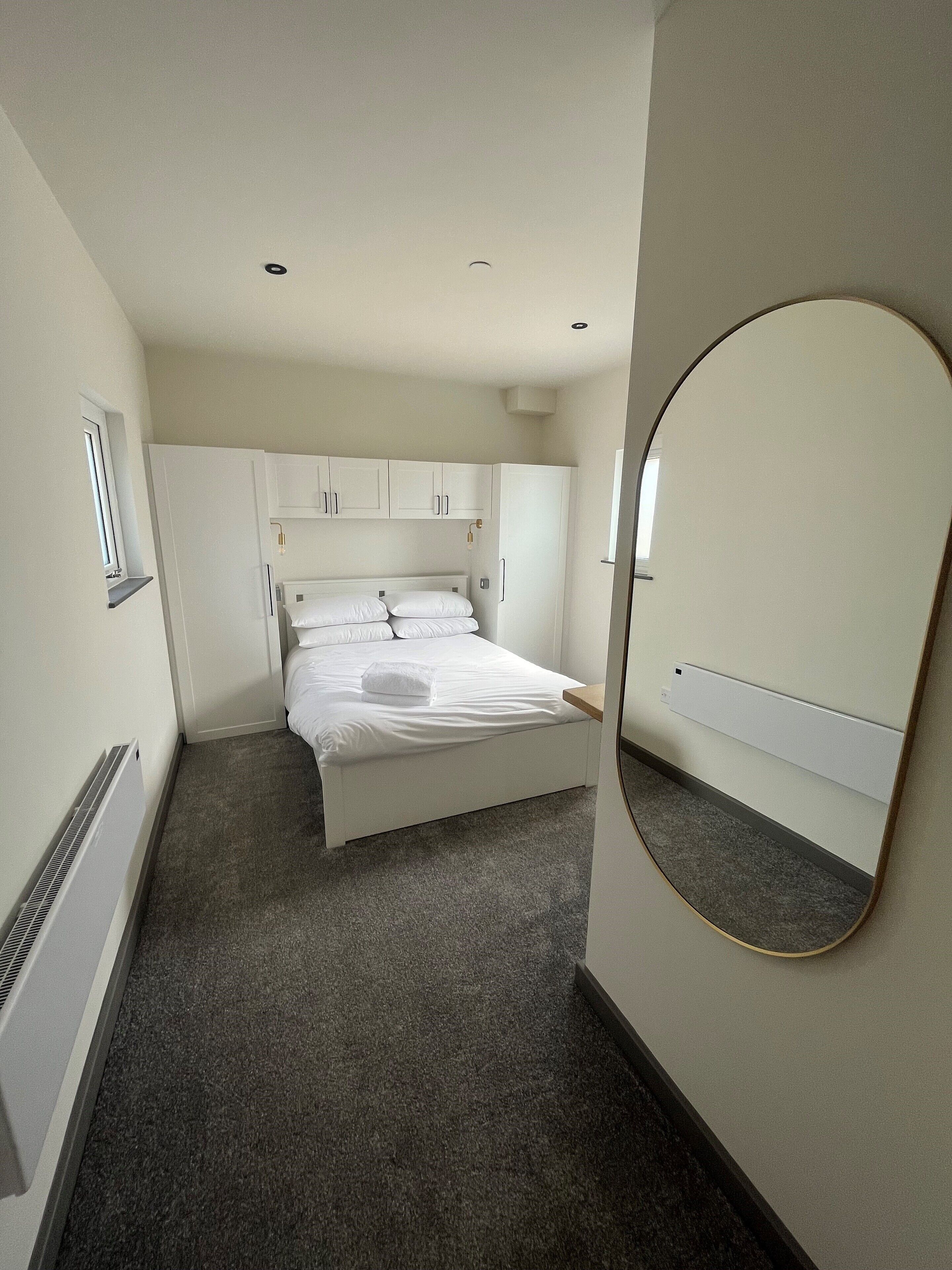 1 bedroom, blackout curtains, soundproofing, iron/ironing board