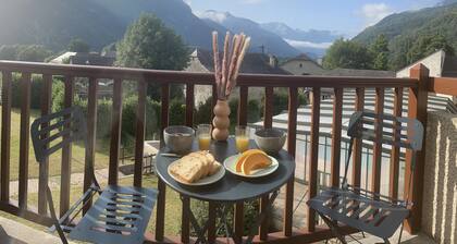 Charmant T2, vue Montagne et Piscine Couverte