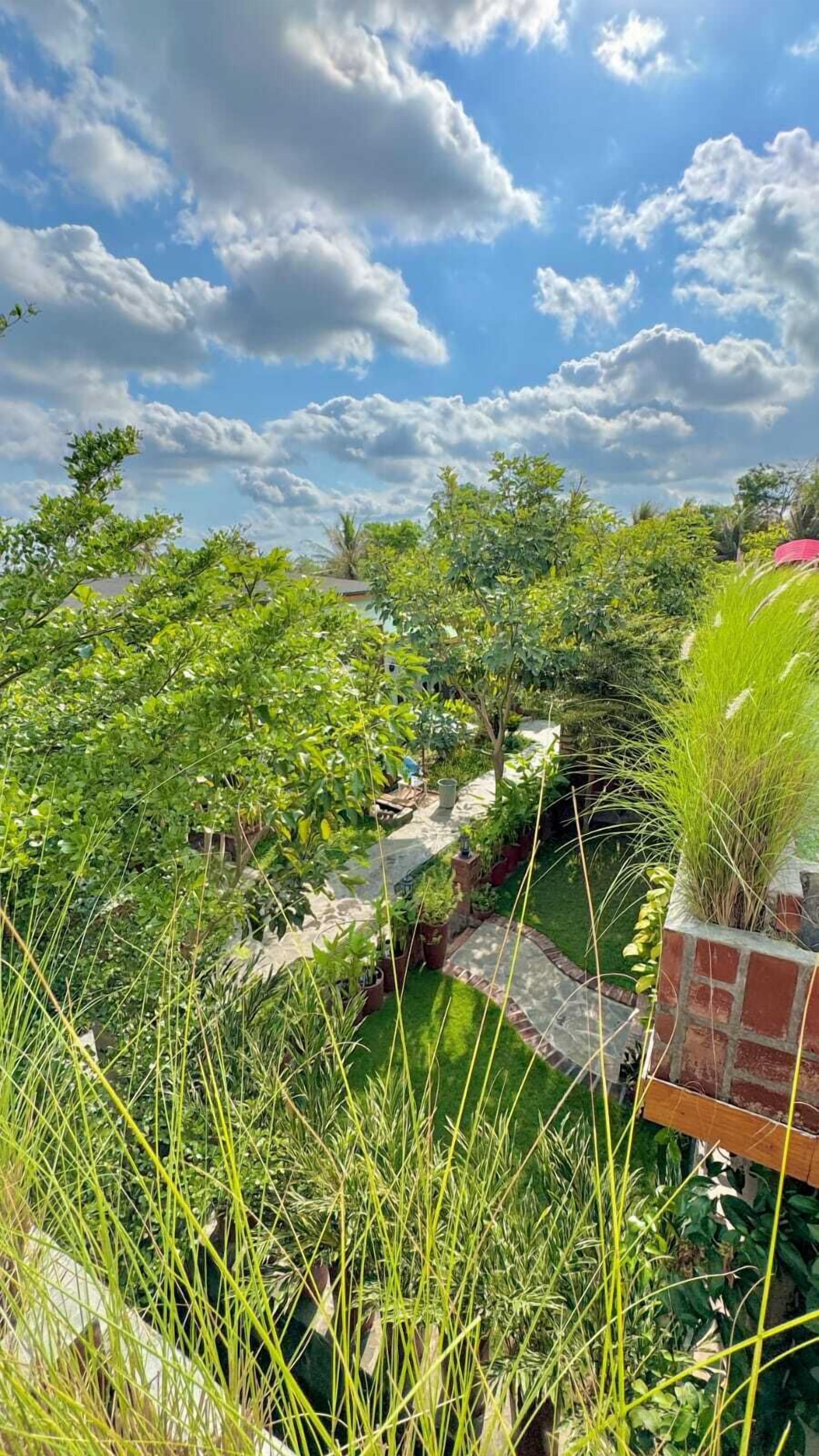 Familie cottage, 2 slaapkamers, airconditioning, uitzicht op tuin | Terras