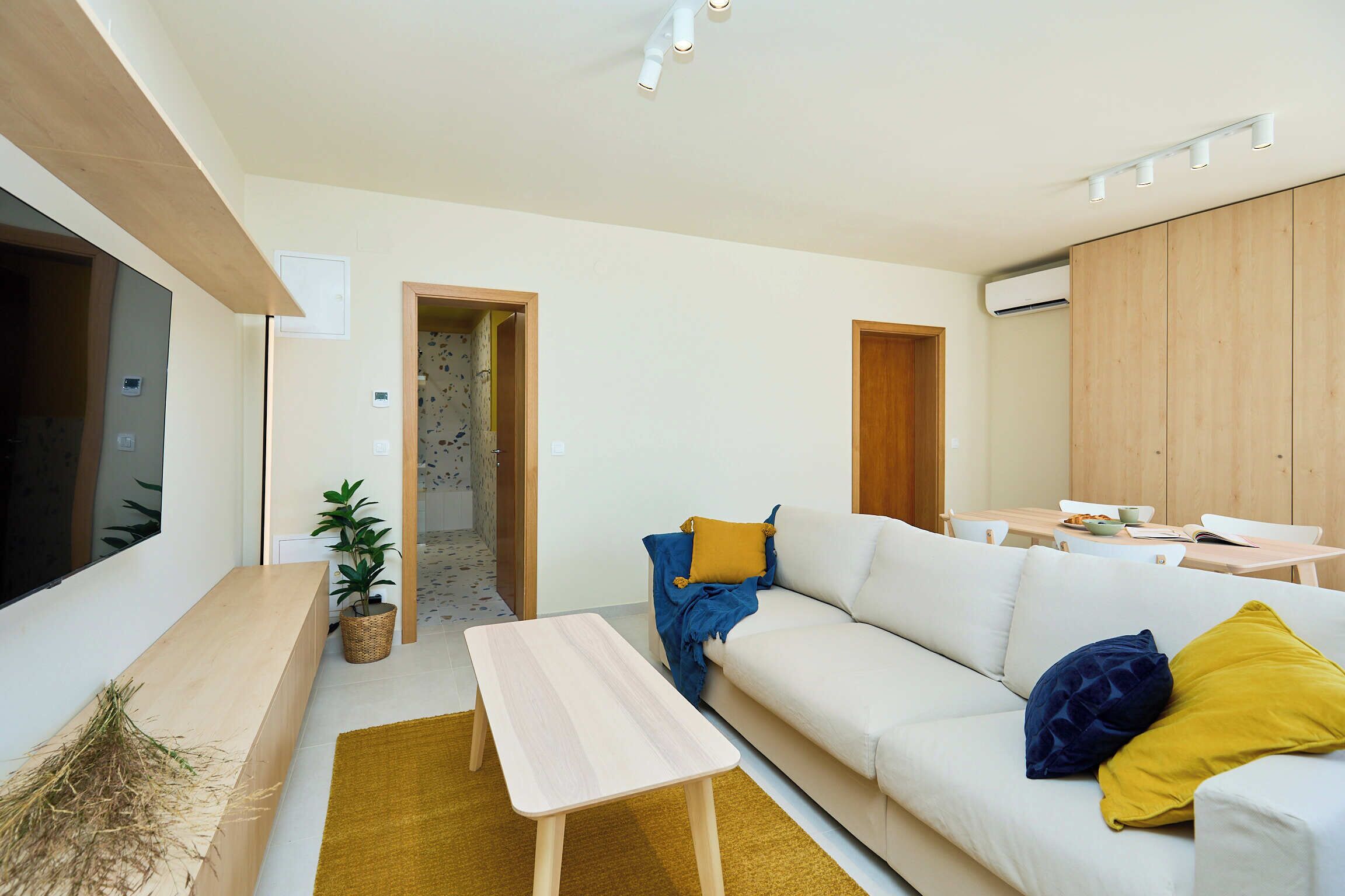 Apartament (1 Bedroom) | Sala d'estar | Televisor de pantalla plana de 100 cm amb canals per cable 