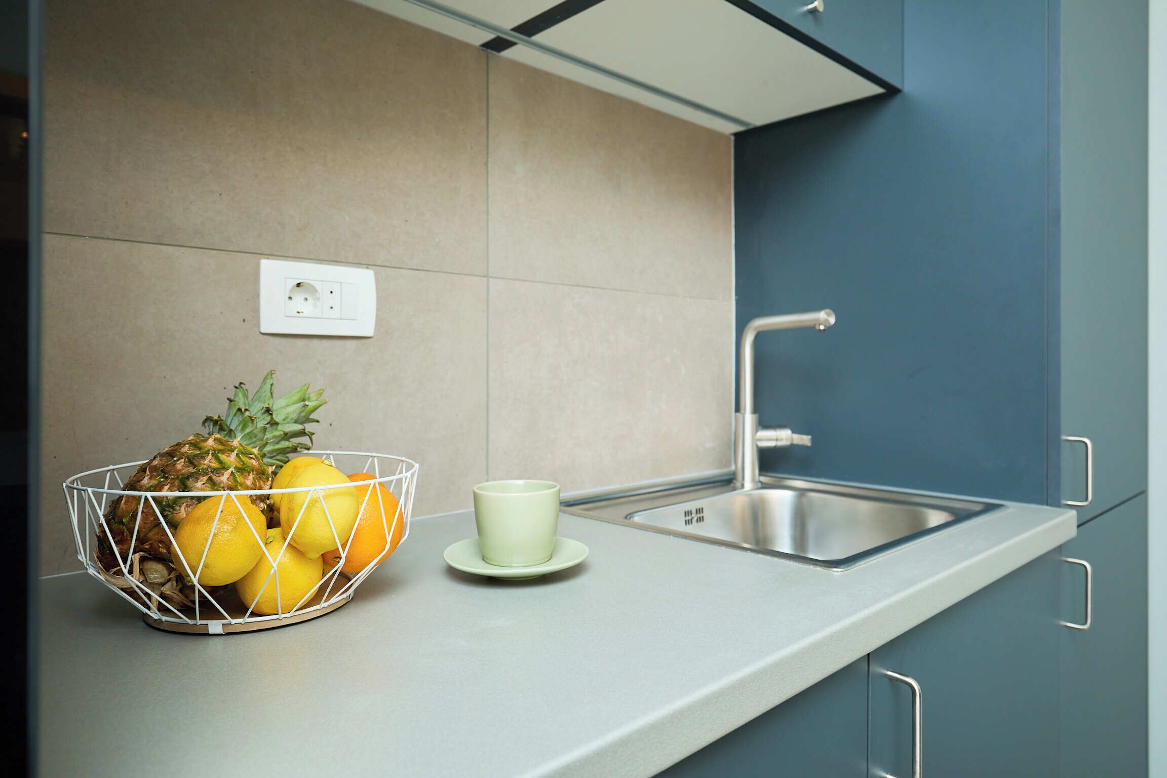Apartment (1 Bedroom) | Eigene Küche | Kühlschrank, Ofen, Wasserkocher mit Kaffee-/Teezubehör, Wasserkocher