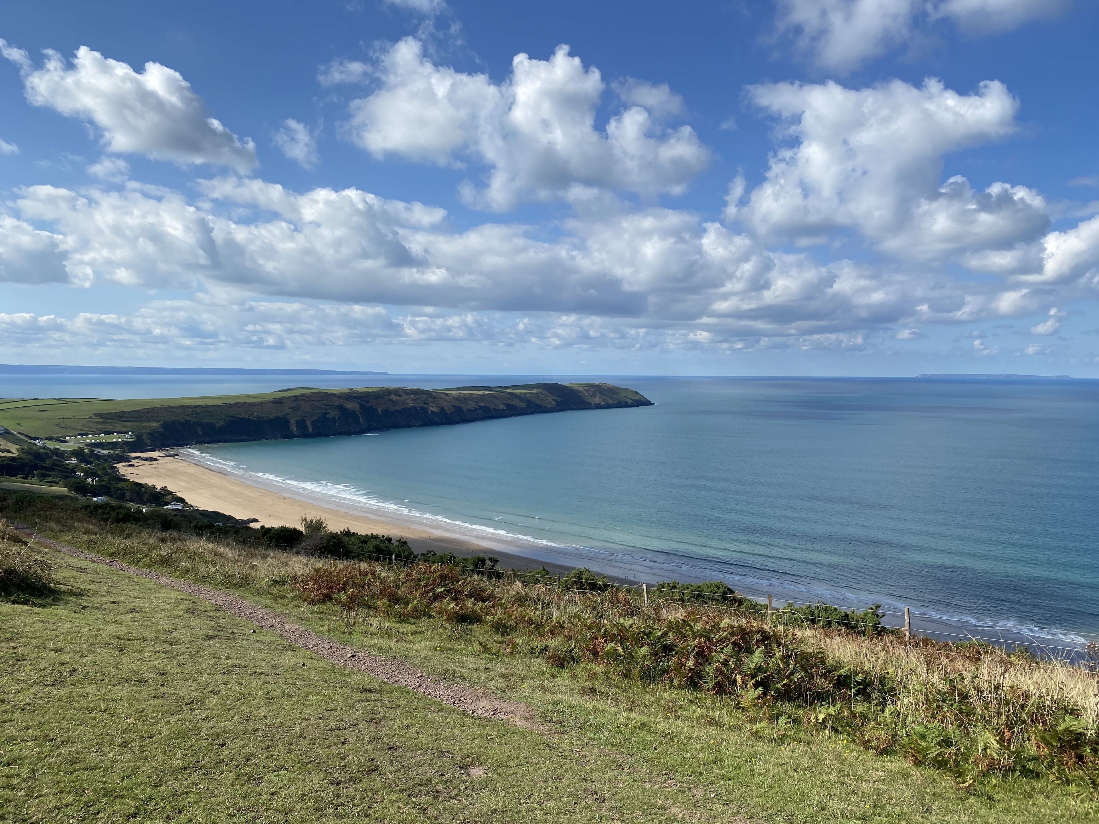 The view of nearby Putsborough Beach and the stunning North Devon coastline