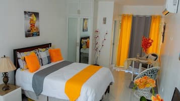 Hypo-allergenic bedding, in-room safe, individually decorated