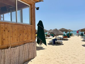 Playa en los alrededores y camastros