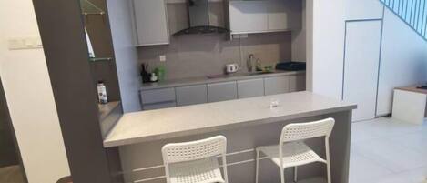 Fridge, dishwasher, electric kettle