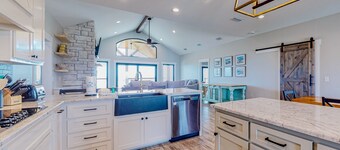 Dog-friendly home with water views & private heated pool