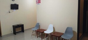 24-inch flat-screen TV with premium TV channels