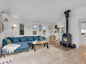 Televisión y chimenea 