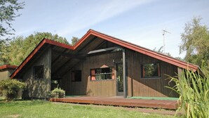 A modern wooden house with a sloped roof and a covered porch. - "Spasena" - 400m from the sea by Interhome (Gedser)
