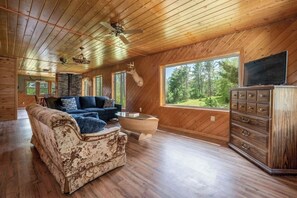 TV, fireplace, DVD player