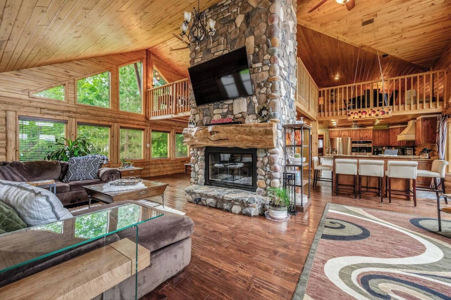 Smart TV, fireplace, video games, offices