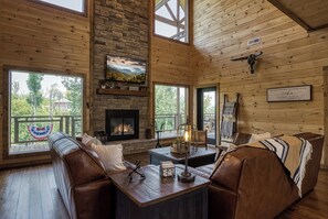Smart TV, fireplace, video games