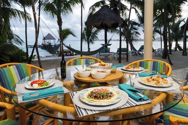 Outdoor dining - Gorgeous Oceanfront Villa w/ Private Pool & Dock (Tulum)
