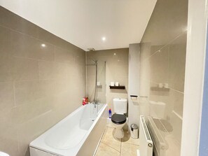 Bathtub, hair dryer