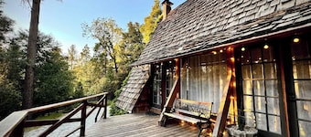 Clarity Cabin A-Frame Sanctuary w Hot Tub, Fireplace, Grill, AC, Hammock Chairs, Fire Pit, Pets OK