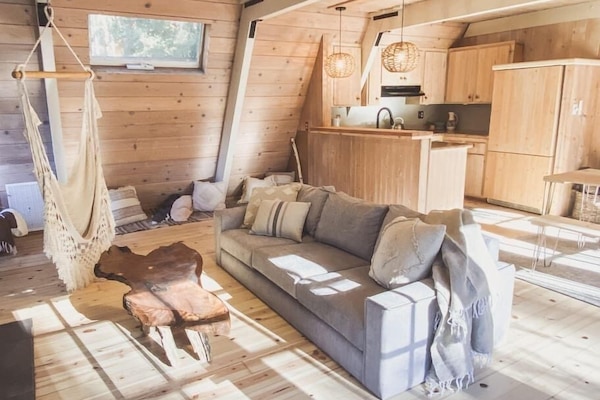 Light filled living room with plenty of space to lounge and relax.