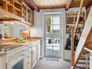 Fridge, microwave, cookware/dishes/utensils