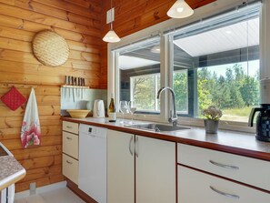 Fridge, oven, dishwasher, highchair