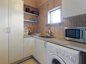 Fridge, dishwasher, cookware/dishes/utensils