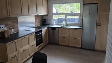 Kühlschrank, Mikrowelle, Geschirrspüler, Kochgeschirr/Geschirr/Besteck