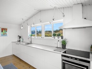 Fridge, oven, dishwasher, high chair
