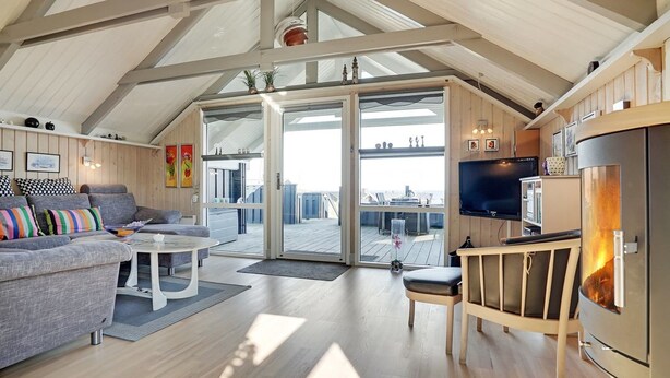 Televisie en een open haard