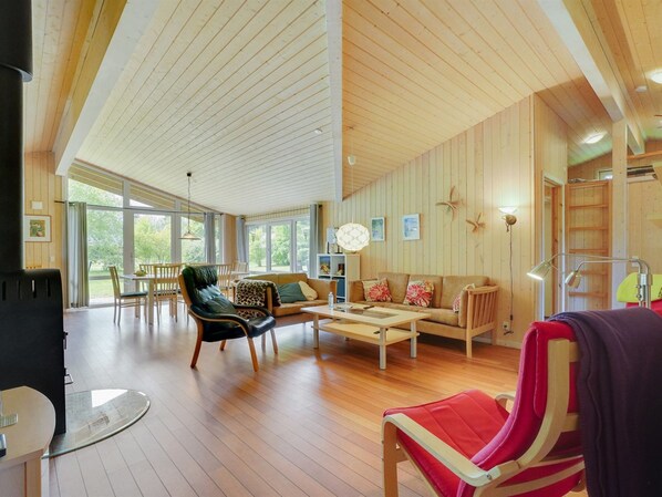 Televisión y chimenea 