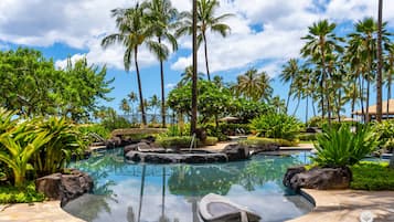 Alberca al aire libre y alberca climatizada