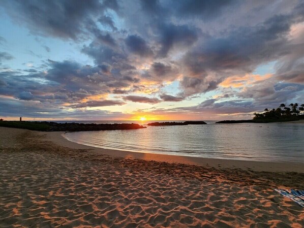 ビーチ、サンラウンジャー、ビーチタオル
