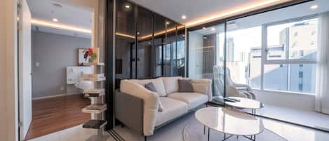 1 chambre, literie de qualité supérieure, ameublement personnalisé
