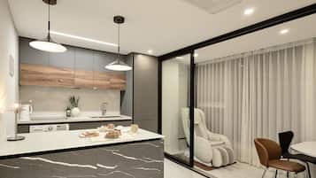 Individually furnished, blackout drapes, soundproofing, free WiFi