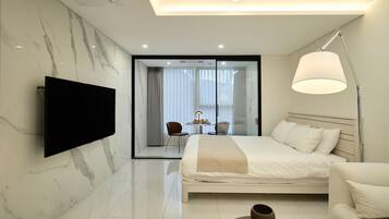 Individually furnished, blackout drapes, soundproofing, free WiFi