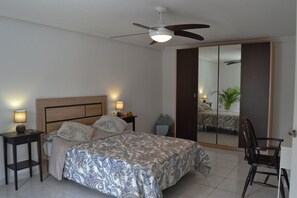 1 bedroom, iron/ironing board, internet, bed sheets