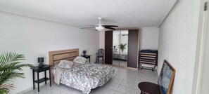 1 slaapkamer, een strijkplank/strijkijzer, internet, beddengoed