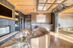 TV, fireplace, offices
