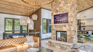 TV, fireplace, offices