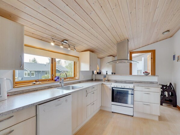 Fridge, oven, dishwasher, high chair