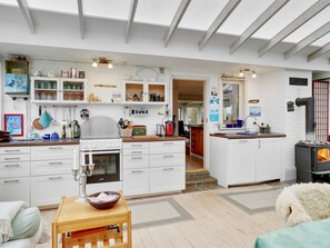 Fridge, dishwasher, cookware/dishes/utensils