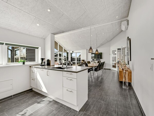 Fridge, microwave, dishwasher, cookware/dishes/utensils - "Ennie" - from the sea by Interhome (Hvide Sande)