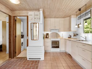 Fridge, oven, dishwasher, high chair