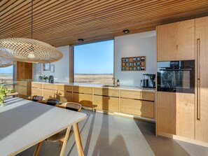 Fridge, oven, dishwasher, high chair