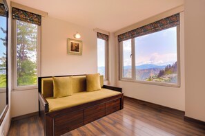 Studio Suite with Mountain View | Living area | Flat-screen TV - Keys Select by Lemon Tree Hotels, Kufri, Shimla (Theog)