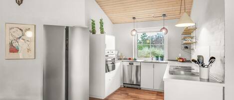 Fridge, microwave, dishwasher, high chair