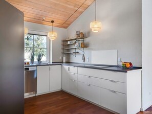 Fridge, microwave, dishwasher, high chair