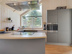 Fridge, oven, dishwasher, highchair