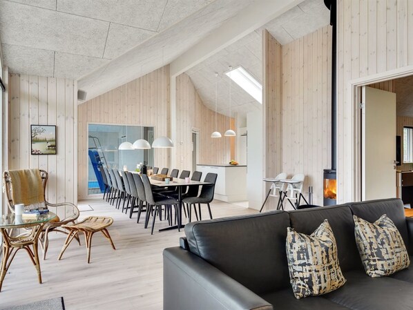 TV, fireplace, foosball